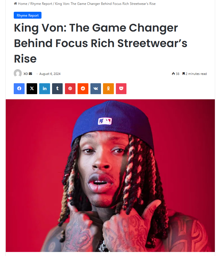 King Von & Focus Rich Clothing: The Co-Sign That Sparked a Streetwear Movement